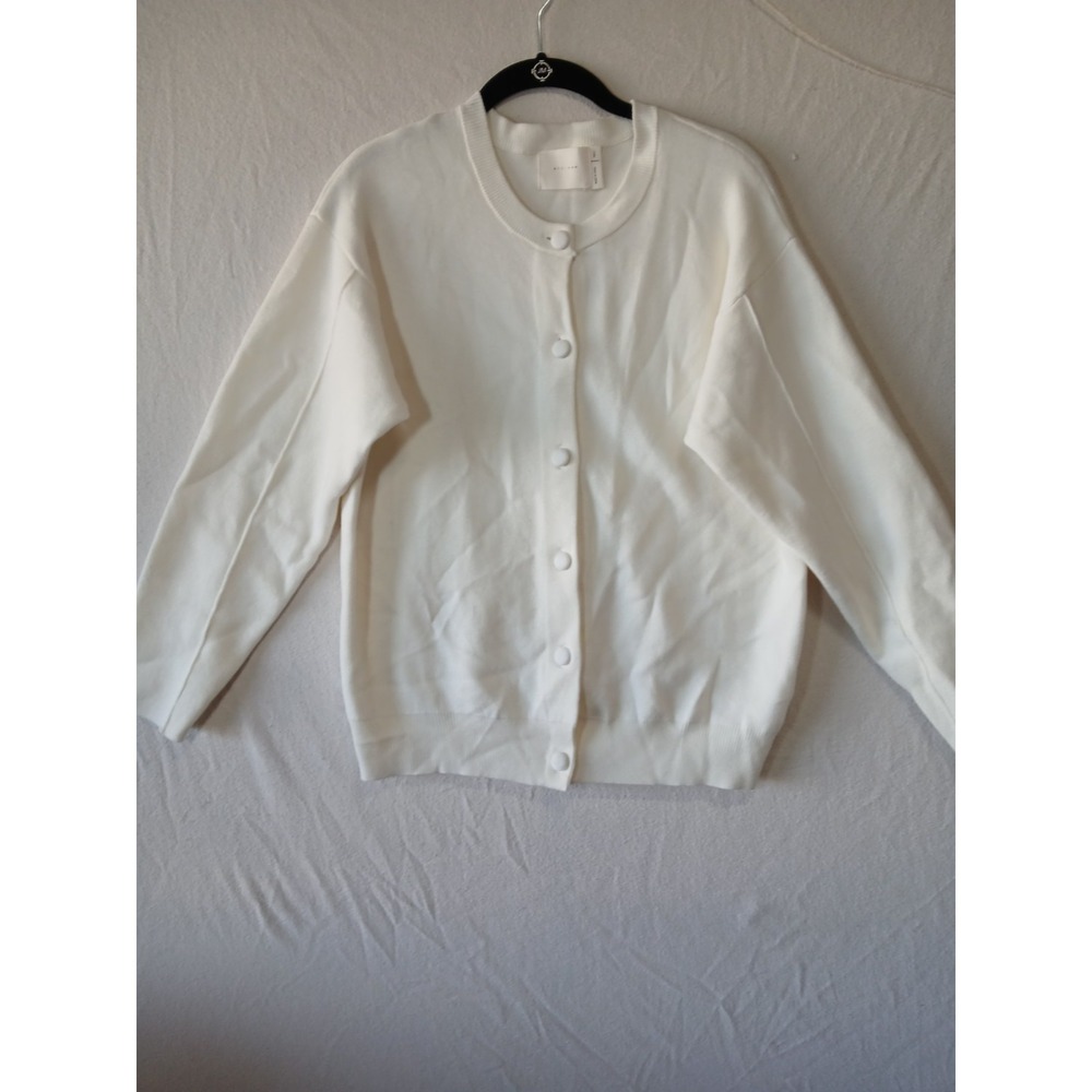 All Row Sweater‎ Button Up Ivory cardigan Small NWOT - Picture 2 of 10